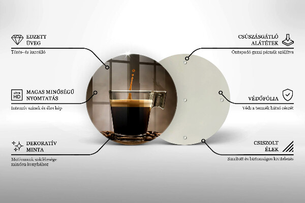 Steklena podloga za rezanje Steklo in kavna zrna