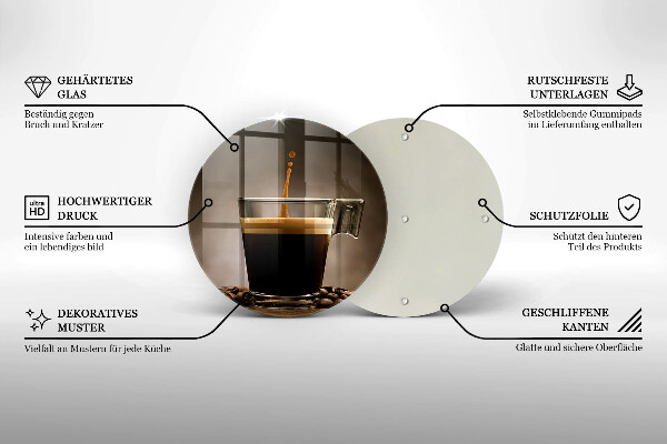 Steklena podloga za rezanje Steklo in kavna zrna