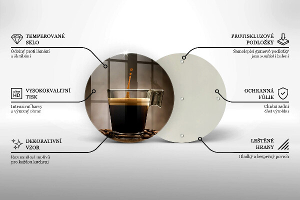 Steklena podloga za rezanje Steklo in kavna zrna