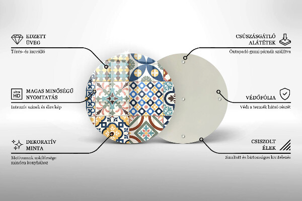 Steklena podloga za rezanje Dekorativne ploščice