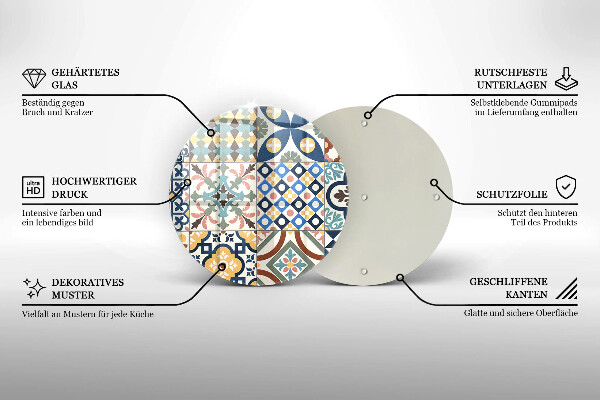 Steklena podloga za rezanje Dekorativne ploščice