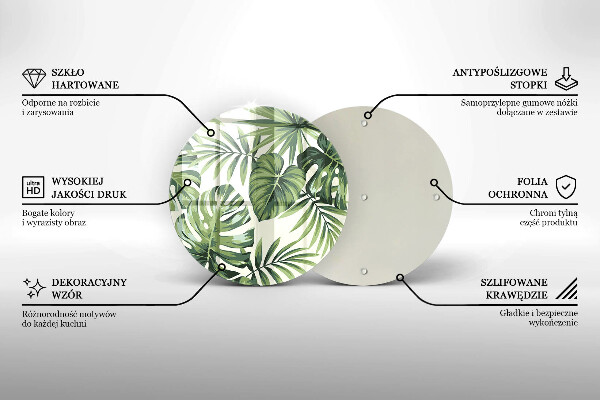 Steklena podloga za rezanje Ilustracija listov monstere