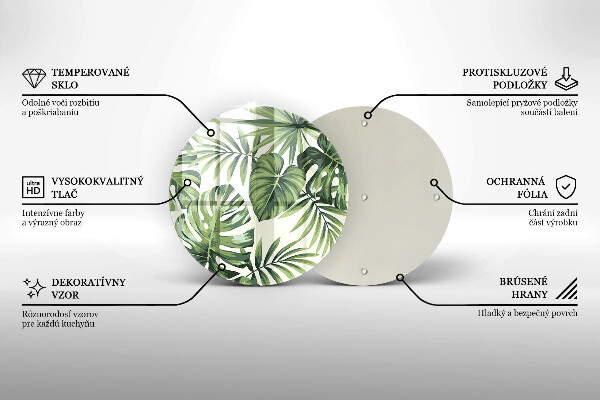 Steklena podloga za rezanje Ilustracija listov monstere