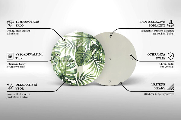 Steklena podloga za rezanje Ilustracija listov monstere