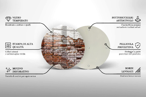 Steklena podloga za rezanje Stara opečna in betonska stena