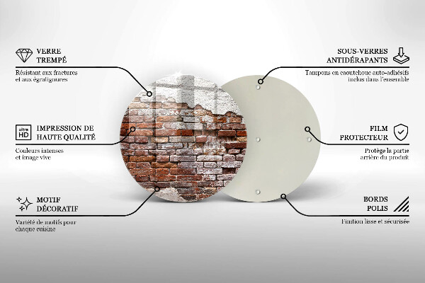 Steklena podloga za rezanje Stara opečna in betonska stena