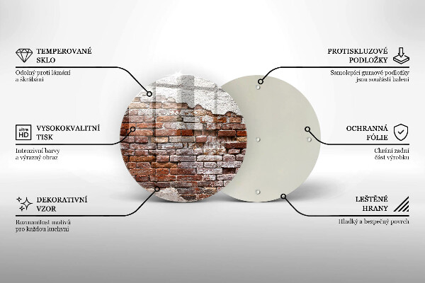 Steklena podloga za rezanje Stara opečna in betonska stena