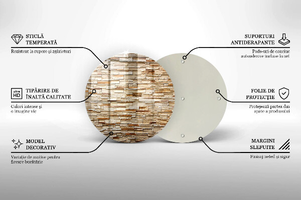 Steklena podloga za rezanje Tekstura okrasnih kamnov