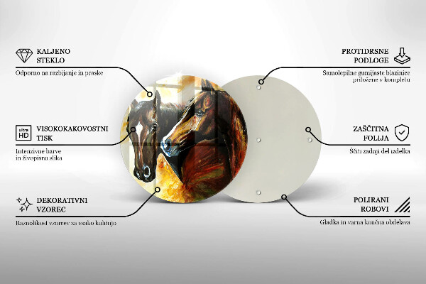 Steklena podloga za rezanje Živali konji