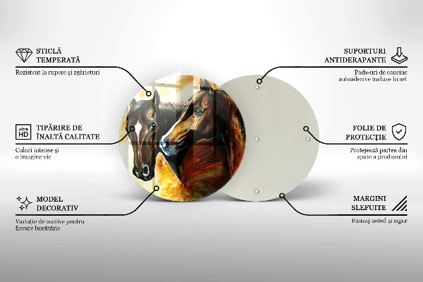 Steklena podloga za rezanje Živali konji