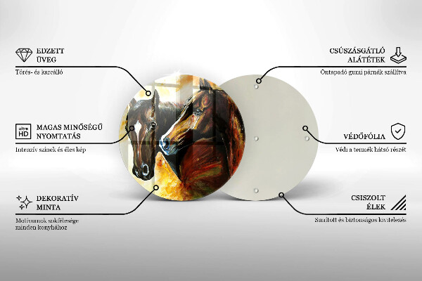 Steklena podloga za rezanje Živali konji