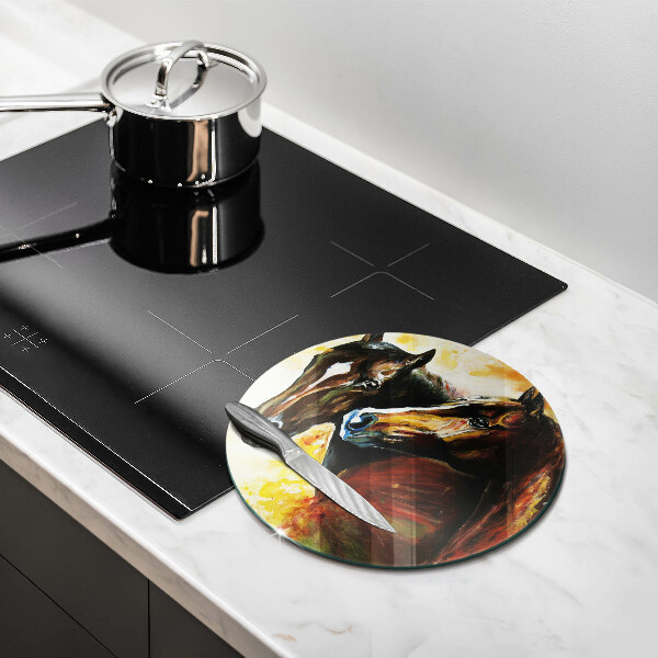 Steklena podloga za rezanje Živali konji