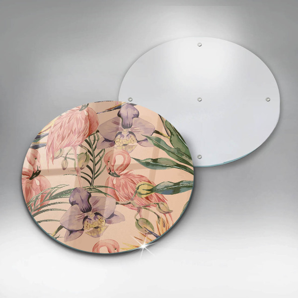 Steklena podloga za rezanje Ilustracija flamingov