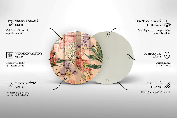 Steklena podloga za rezanje Ilustracija flamingov