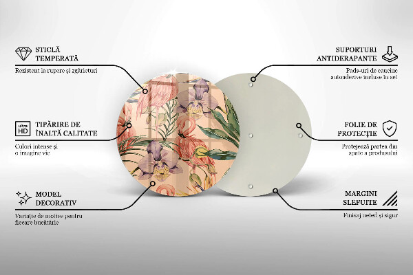 Steklena podloga za rezanje Ilustracija flamingov