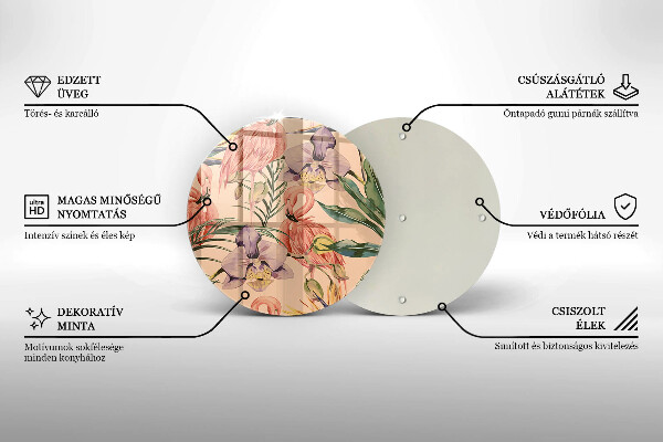 Steklena podloga za rezanje Ilustracija flamingov