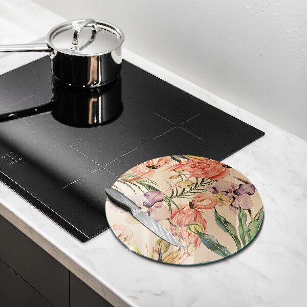 Steklena podloga za rezanje Ilustracija flamingov