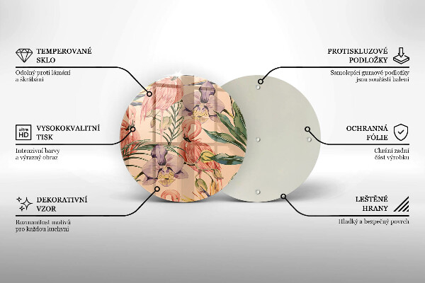 Steklena podloga za rezanje Ilustracija flamingov