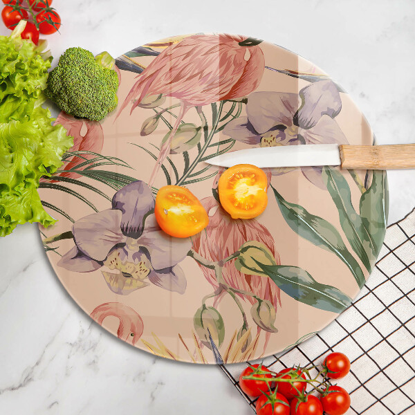 Steklena podloga za rezanje Ilustracija flamingov