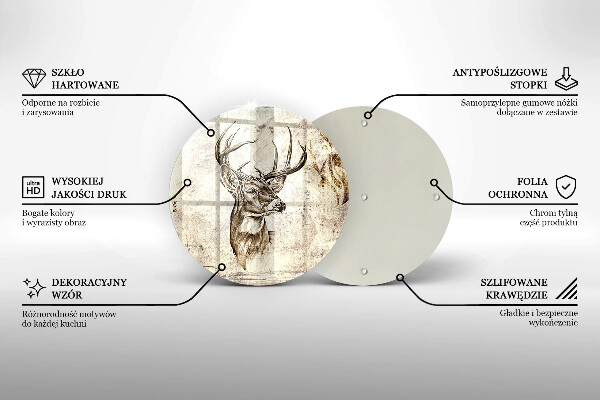 Steklena podloga za rezanje Ilustracija živali jelena