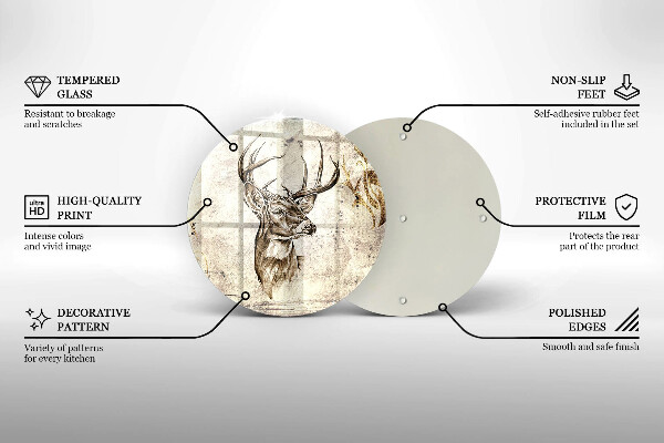 Steklena podloga za rezanje Ilustracija živali jelena