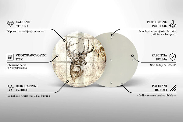 Steklena podloga za rezanje Ilustracija živali jelena