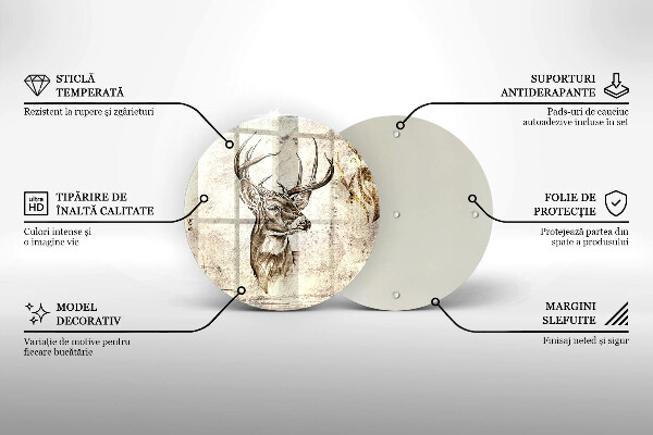Steklena podloga za rezanje Ilustracija živali jelena