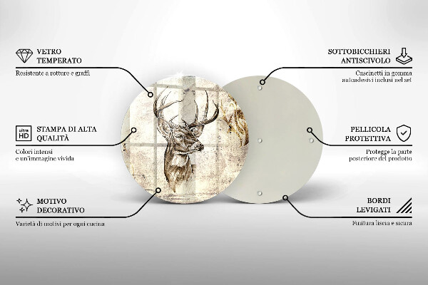 Steklena podloga za rezanje Ilustracija živali jelena