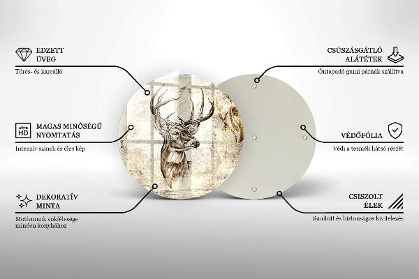 Steklena podloga za rezanje Ilustracija živali jelena