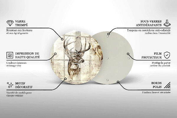 Steklena podloga za rezanje Ilustracija živali jelena