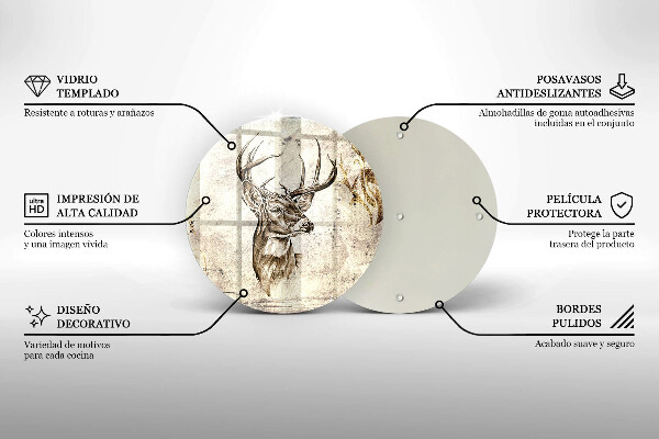 Steklena podloga za rezanje Ilustracija živali jelena