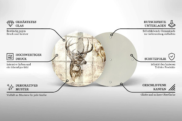 Steklena podloga za rezanje Ilustracija živali jelena