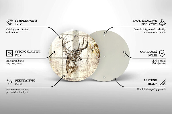 Steklena podloga za rezanje Ilustracija živali jelena