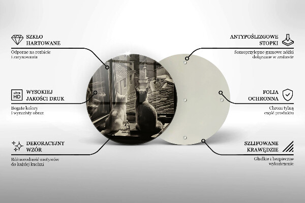 Steklena podloga za rezanje Mačje mesto in okno