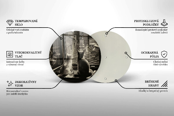 Steklena podloga za rezanje Mačje mesto in okno