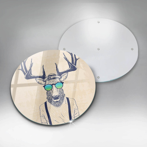 Steklena podloga za rezanje Ilustracija moža jelena