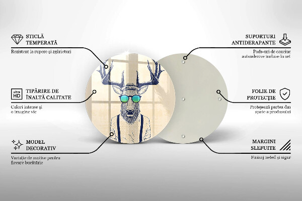 Steklena podloga za rezanje Ilustracija moža jelena