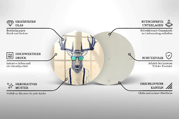 Steklena podloga za rezanje Ilustracija moža jelena