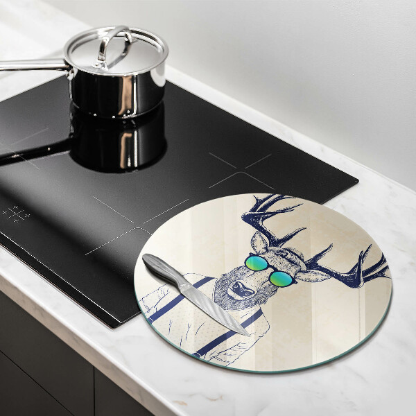 Steklena podloga za rezanje Ilustracija moža jelena