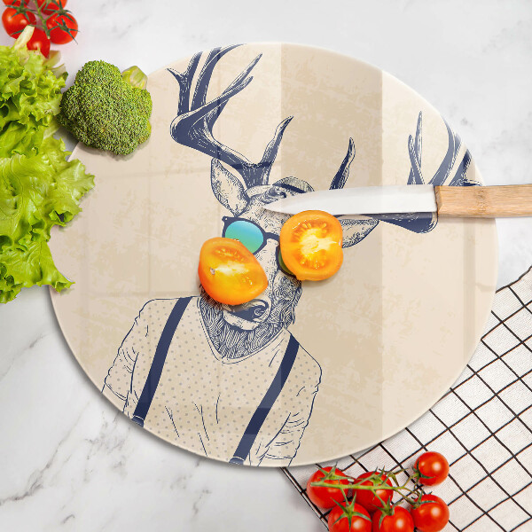 Steklena podloga za rezanje Ilustracija moža jelena