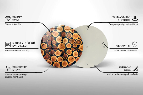 Steklena podloga za rezanje Leseni štori