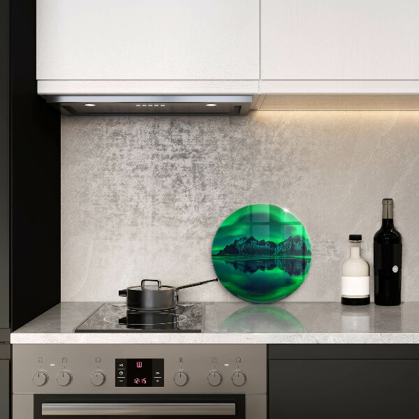 Steklena podloga za rezanje Pokrajina severnega sija