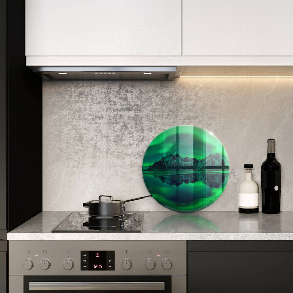 Steklena podloga za rezanje Pokrajina severnega sija