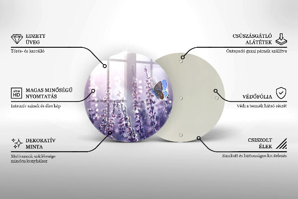 Steklena podloga za rezanje Divje rože in metulj