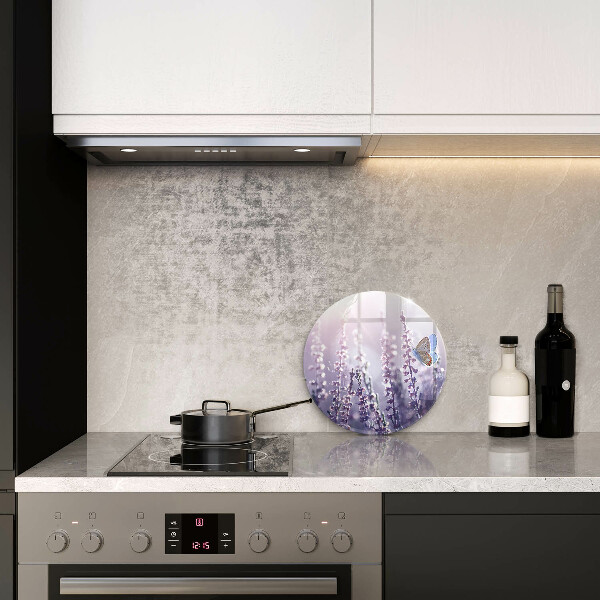 Steklena podloga za rezanje Divje rože in metulj