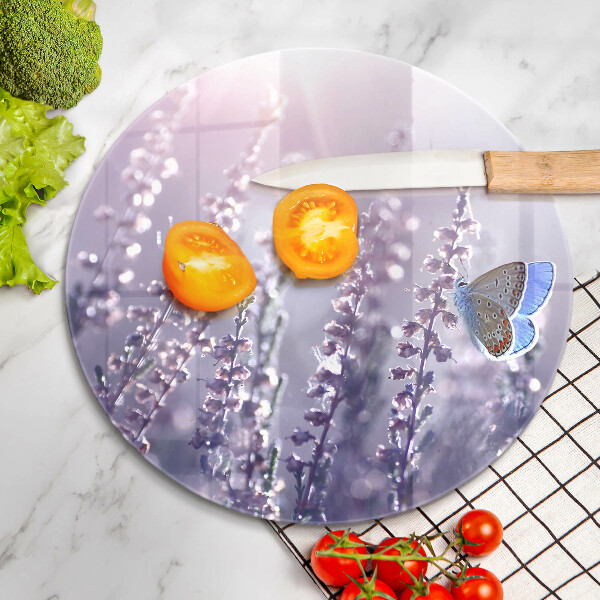 Steklena podloga za rezanje Divje rože in metulj