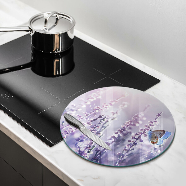 Steklena podloga za rezanje Divje rože in metulj