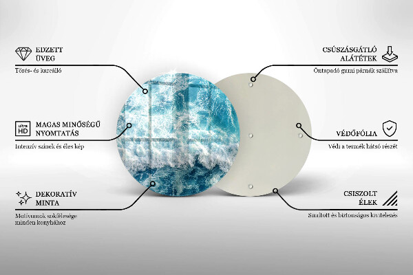 Steklena podloga za rezanje Valovi morske vode