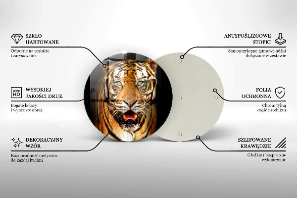 Steklena podloga za rezanje Divja žival tiger