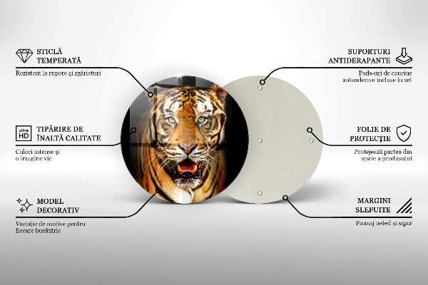 Steklena podloga za rezanje Divja žival tiger